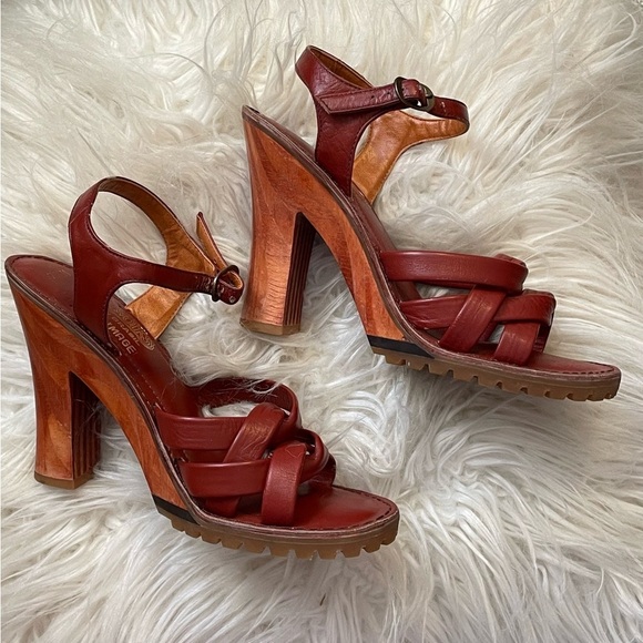 70’s Brazilian Platform Heels/ Braided Leather/Footworks Brasil/ Fits Size 6.5-7 - Picture 2 of 16